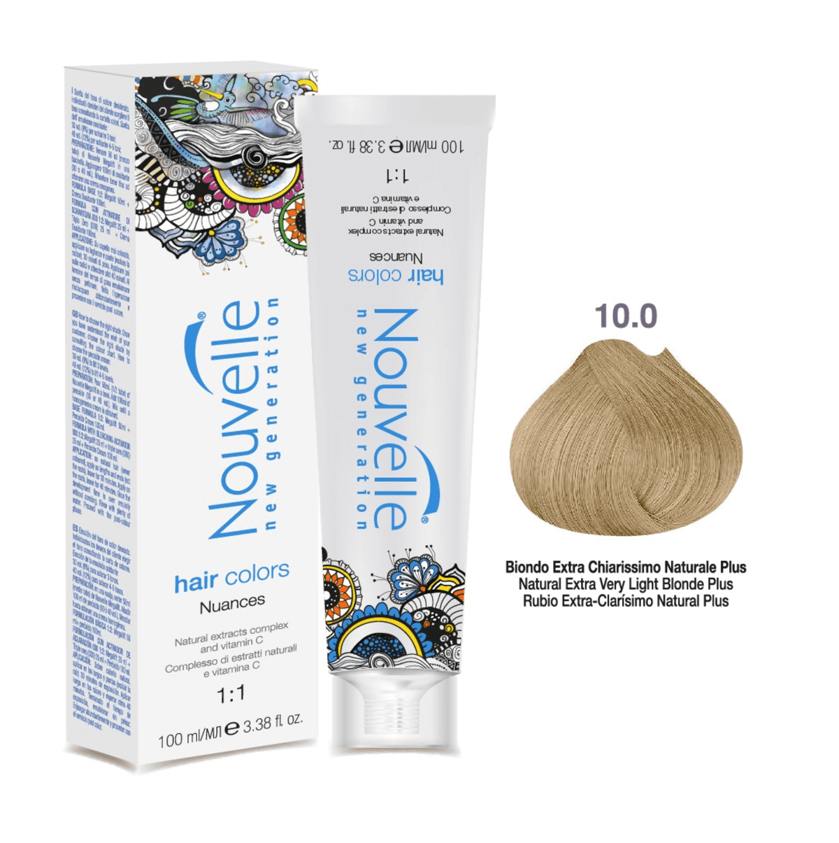 Tinte Nouvelle Hair Color 10.0 Rubio Extra Clarísimo Natural Plus 100 ml