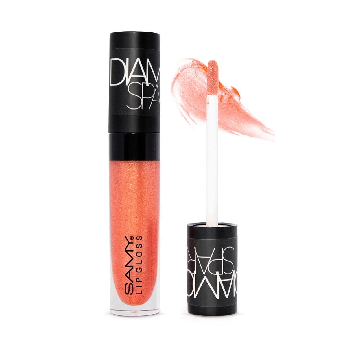 Brillo de Labios Diamond Sparks Samy #01 Melocotón Plata