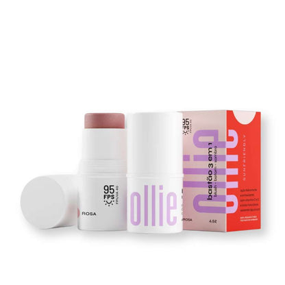 OLLIE Barra 3 En 1 Rubor/Labial/Sombra FPS 95 Rosa