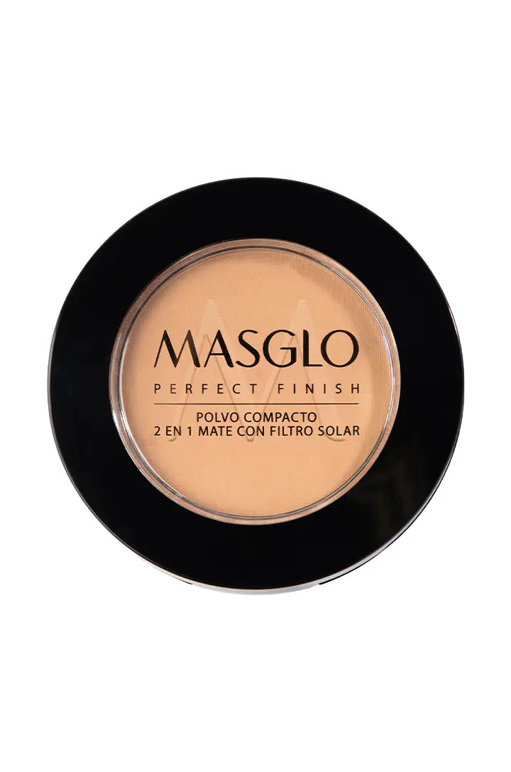 Polvo Compacto Masglo Perfect Finish 2 en 1 con Filtro Solar Tono Claro 2 10 g