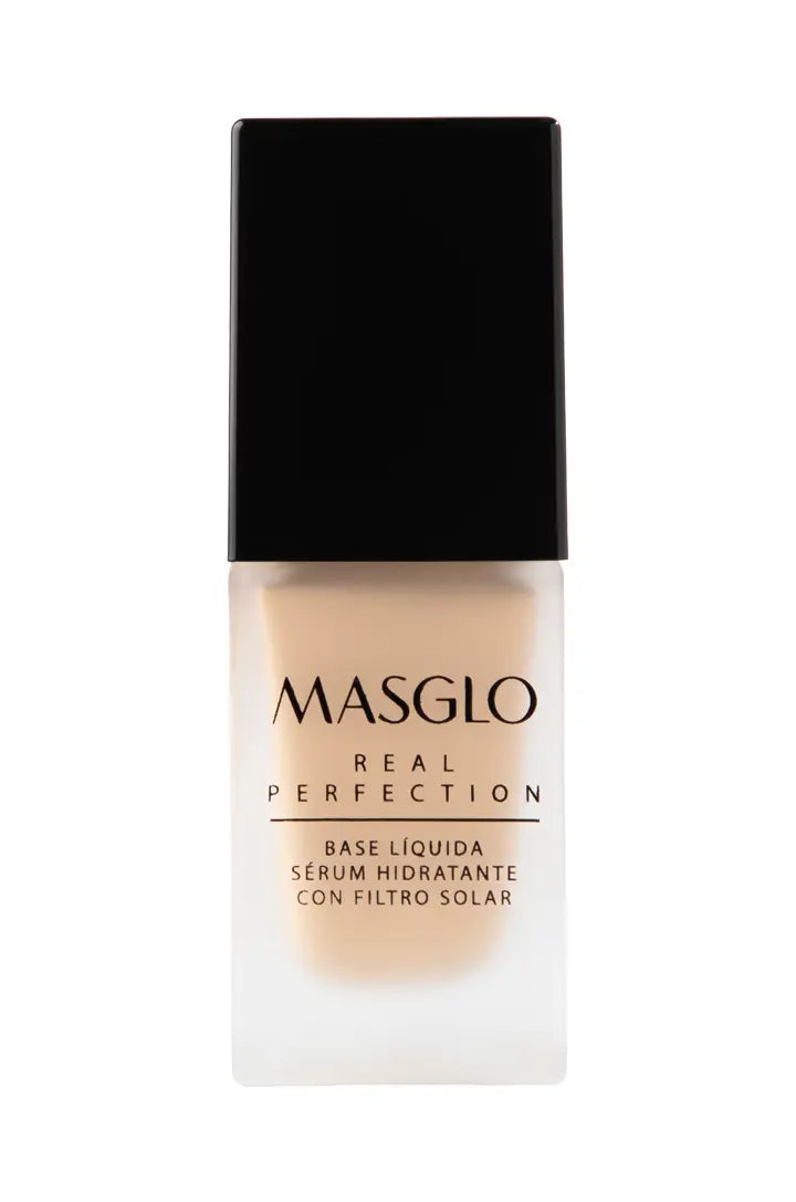 Base Líquida Masglo Real Perfection Sérum Hidratante con Filtro Solar Tono Claro 2 20 g