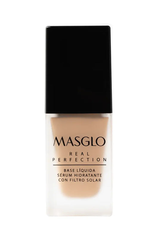 Base Líquida Masglo Real Perfection Sérum Hidratante con Filtro Solar Tono Mediano 2 20 g