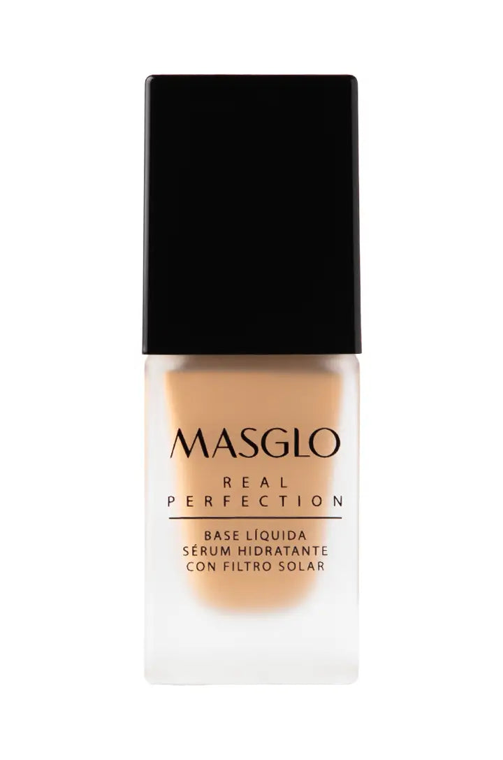 Base Líquida Masglo Real Perfection Sérum Hidratante con Filtro Solar Tono Oscuro 1 20 g