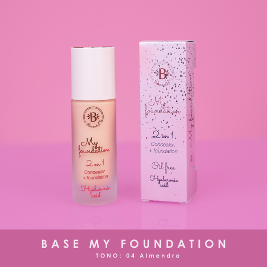 Base Líquida My Foundation 2 en 1 Tono 04 Almendra - Bloomshell