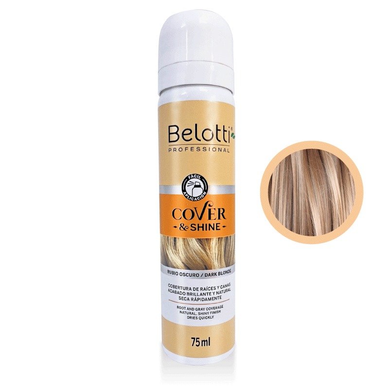 Spray Cubre Canas Cover & Shine Belotti Rubio Oscuro 75 ml