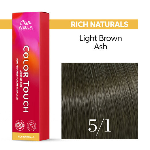 Tono sobre Tono Wella Color Touch 5/1 Castaño Claro Ceniza 60 ml