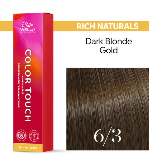 Tono sobre Tono Wella Color Touch 6/3 Rubio Oscuro Dorado 60 ml
