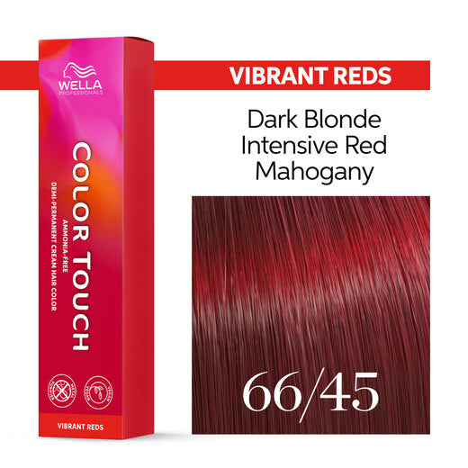 Tono sobre Tono Wella Color Touch 66/45 Rubio Oscuro Intenso Rojo Caoba 60 ml