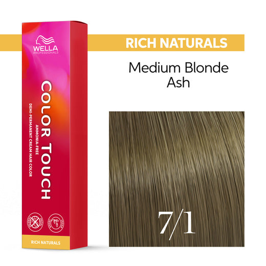 Tono sobre Tono Wella Color Touch 7/1 Rubio Medio Ceniza 60 ml