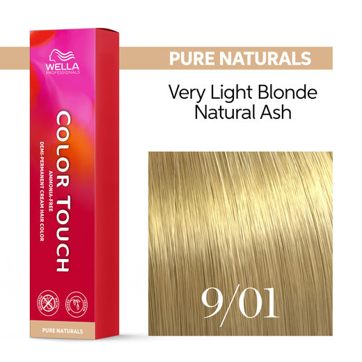 Tono sobre Tono Wella Color Touch 9/01 Rubio Muy Claro Natural Ceniza 60 ml