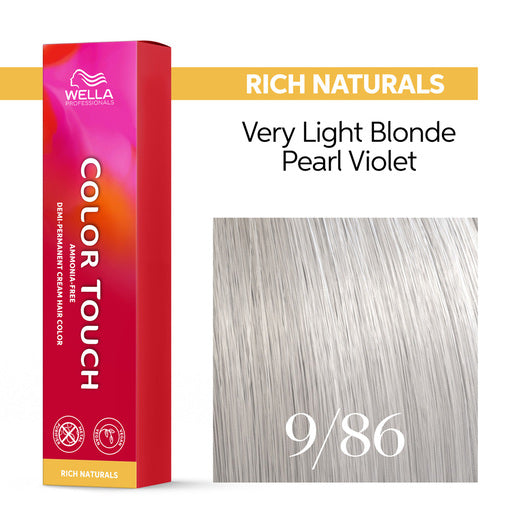 Tono sobre Tono Wella Color Touch 9/86 Rubio Muy Claro Perla Violeta 60 ml