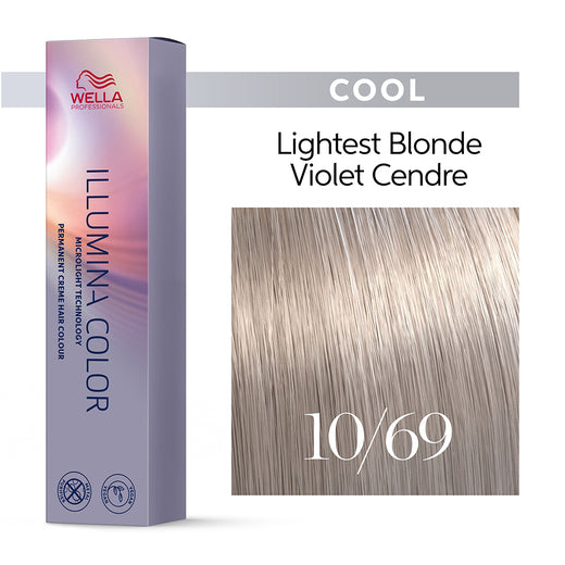 Tinte Wella Illumina Color 10/69 Rubio Ultra Claro Violeta Cendré 60 ml