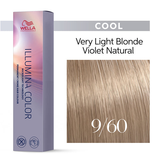Tinte Wella Illumina Color 9/60 Rubio Muy Claro Violeta Natural 60 ml