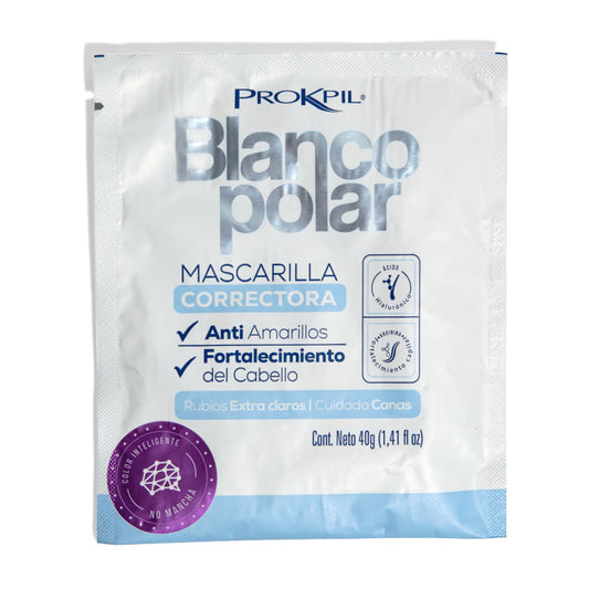Mascarilla Correctora Matizante Blanco Polar Sobre 40 g - Prokpil