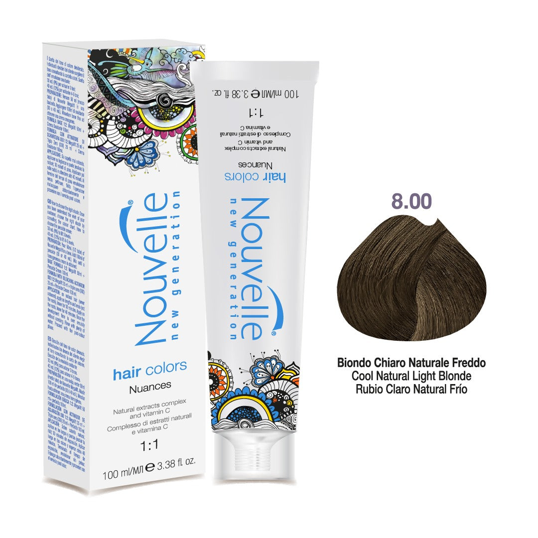 Tinte Nouvelle Hair Color 8.00 Rubio Claro Natural Frío 100 ml