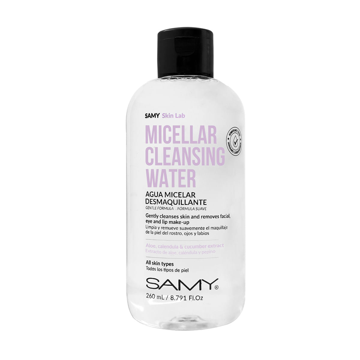 Agua Micelar Desmaquillante Suave Samy 260 ml