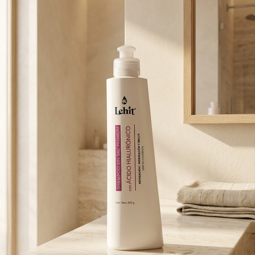 Shampoo Sin Sal con Ácido Hialurónico Lehit x 300 ml