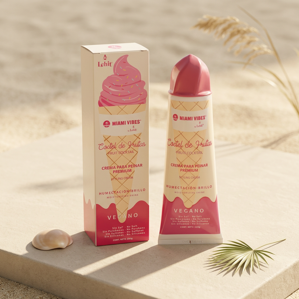 Crema para Peinar Cóctel de Frutas Miami Vibes Lehit x 250 g