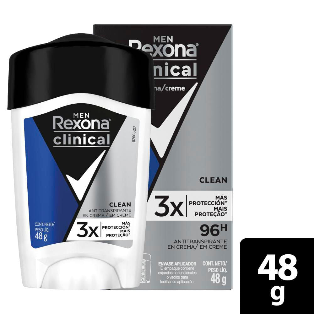 Desodorante Rexona Clinical Clean Barra Crema Hombre 48 g
