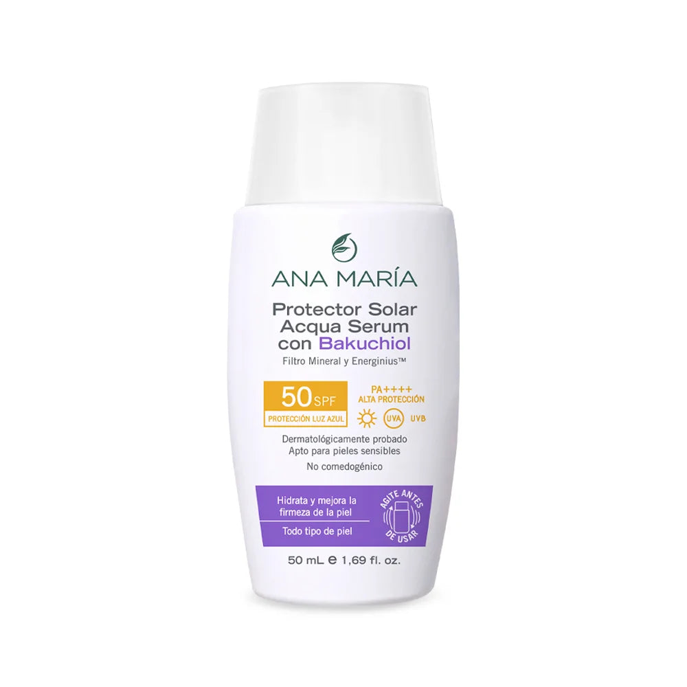 Protector Solar Acqua Sérum SPF 50 con Bakuchiol Ana María 50 mL