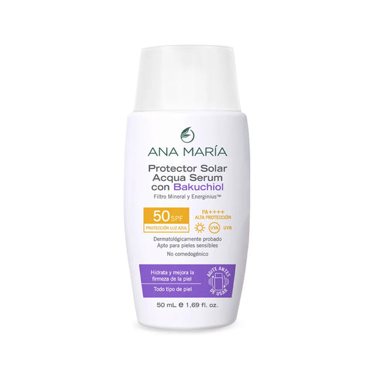 Protector Solar Acqua Sérum SPF 50 con Bakuchiol Ana María 50 mL