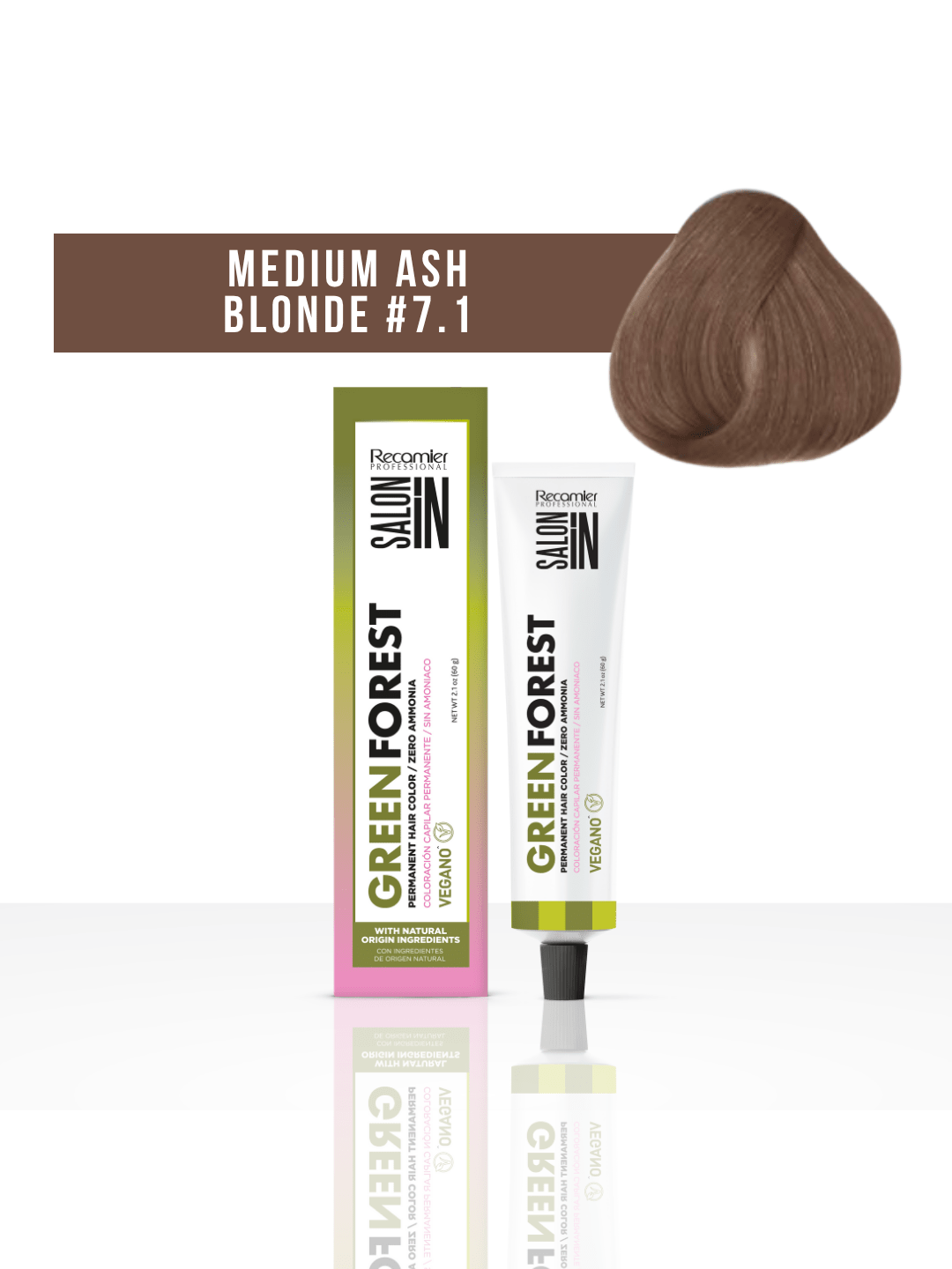Recamier Salon In Tinte Green Forest 7.1 Rubio Mediano Cenizo 60 g