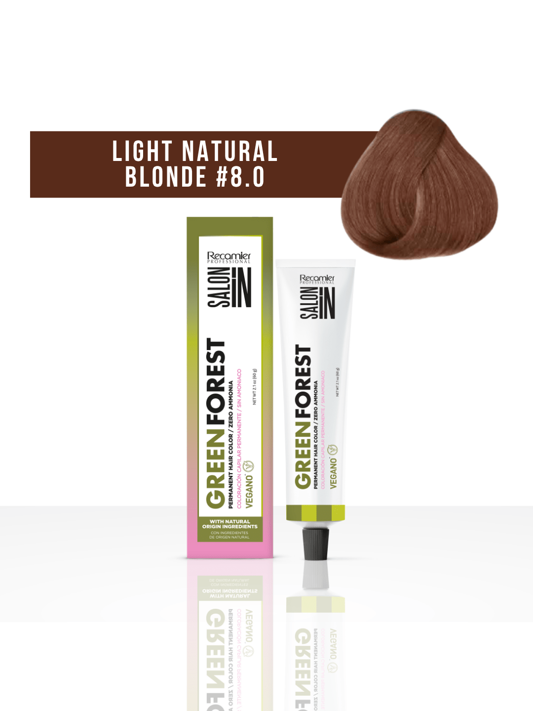 Recamier Salon In Tinte Green Forest 8.0 Rubio Claro Natural 60 g
