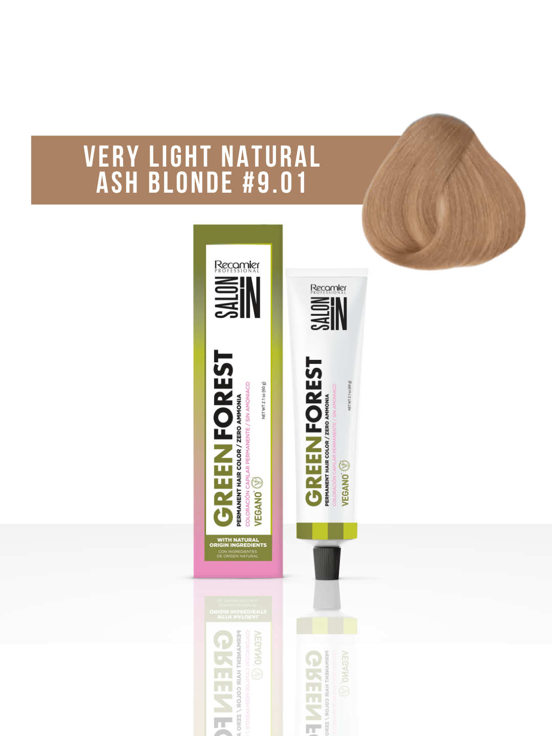 Recamier Salon In Tinte Green Forest 9.01 Rubio Muy Claro Natural Cenizo 60 g