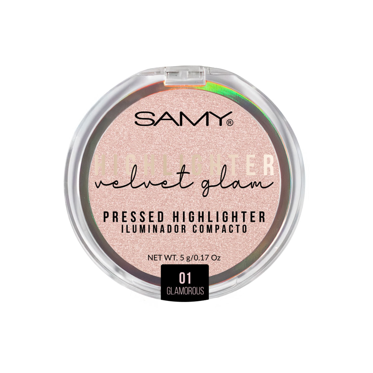 Polvo Compacto Iluminador Velvet Glam Samy #01 Glamorous