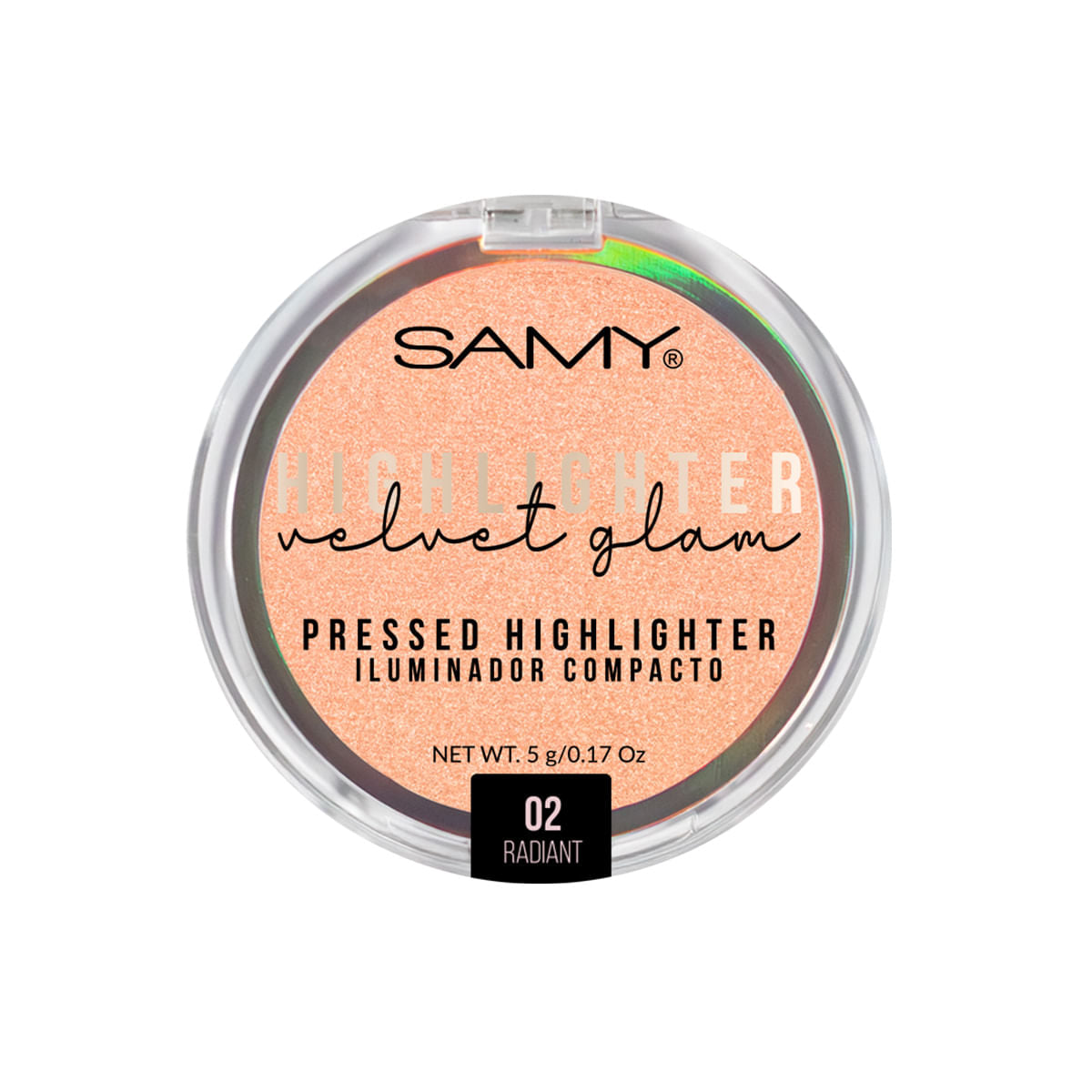 Polvo Compacto Iluminador Velvet Glam Samy #02 Radiant