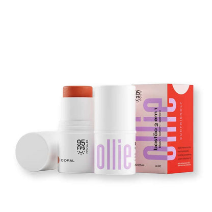 OLLIE Barra 3 En 1 Rubor/Labial/Sombra FPS 95 Coral
