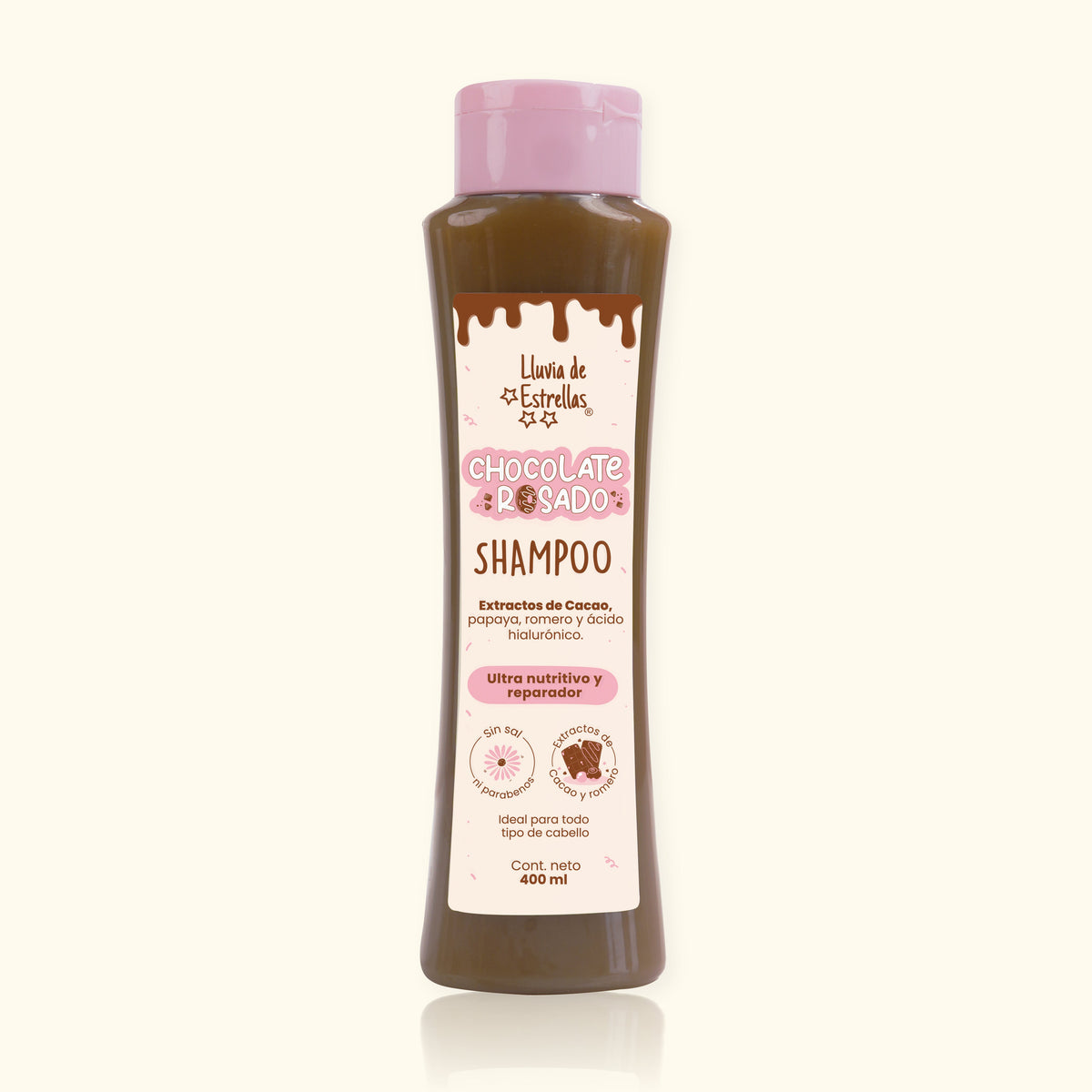 Shampoo Chocolate Rosado 400 ml - Lluvia de Estrellas