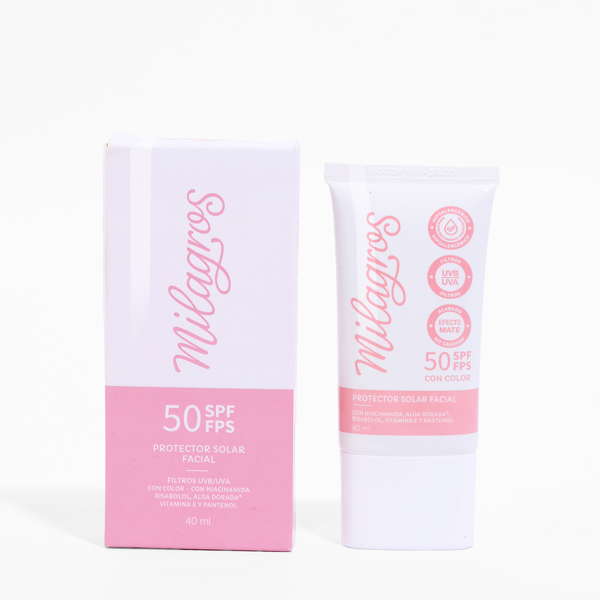 Milagros Protector Solar Facial con Color FPS 50 40 ml