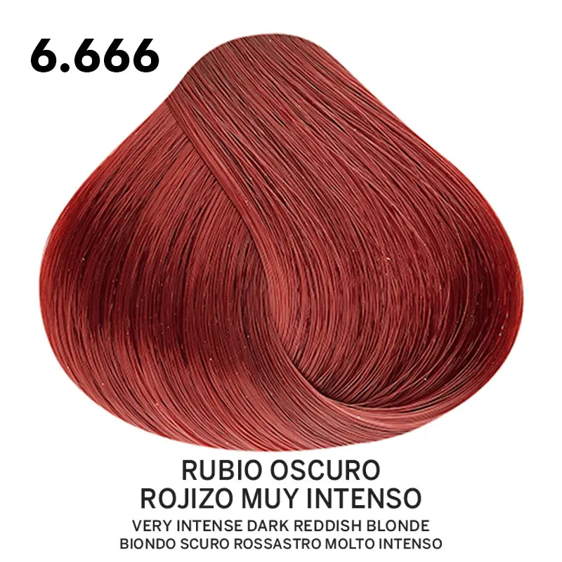 Tinte Belotti Color Plus 6.666 Rubio Oscuro Rojizo Muy Intenso 60 ml