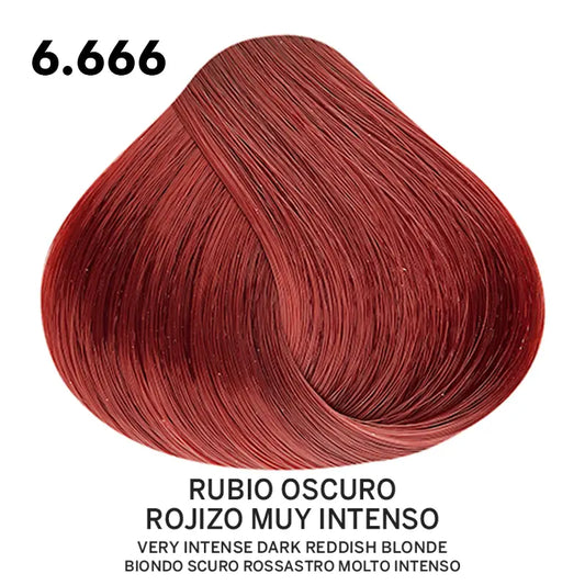 Tinte Belotti Color Plus 6.666 Rubio Oscuro Rojizo Muy Intenso 60 ml