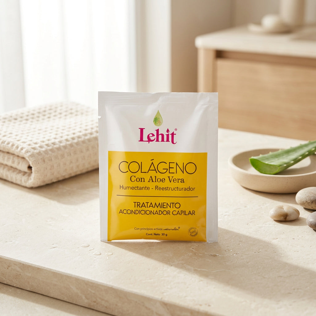 Tratamiento Acondicionador Colágeno y Aloe Vera Lehit Sobre x 30 g