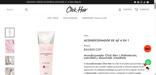 Acondicionador de Aji 4 en 1 Click Hair 300 mL