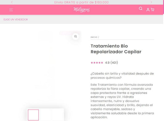 Tratamiento Bio Repolarizador Capilar Milagros