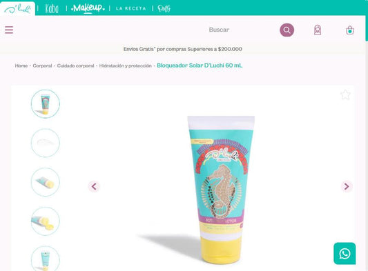 Bloqueador Solar D'Luchi 60 mL SPF 50