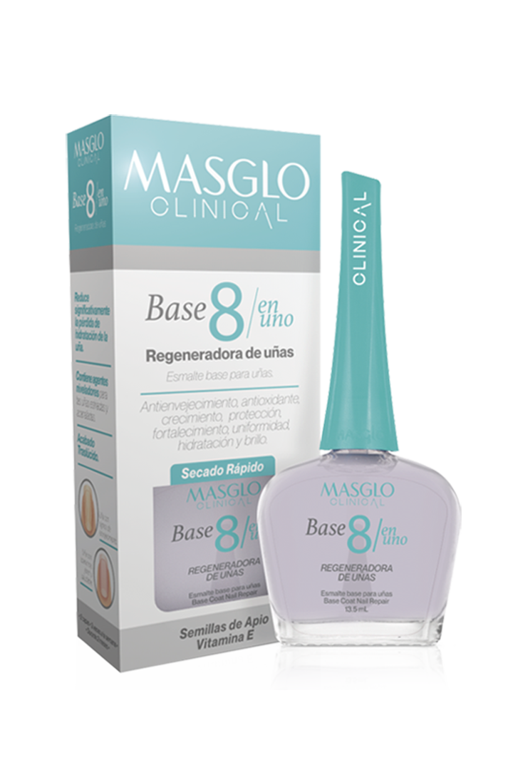 Base Masglo Clinical 8 en 1 Regeneradora de Uñas 13,5 ml