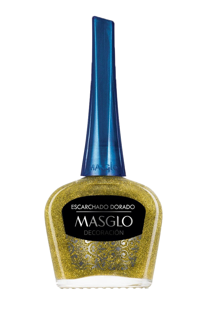 Esmalte Masglo Decoración Escarchado Dorado 13,5 ml