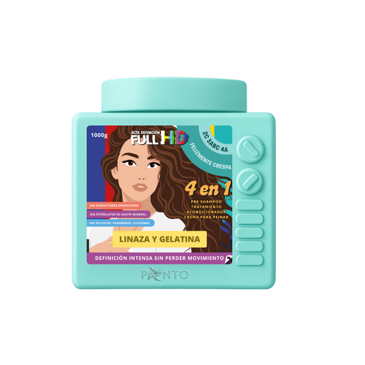 Ponto Full HD Felizmente Crespa 4 en 1 Linaza y Gelatina 1000 g