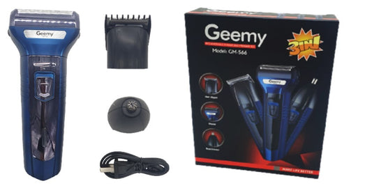 Máquina Geemy GM-566 3 en 1 Afeitadora, Patillera y Nariz