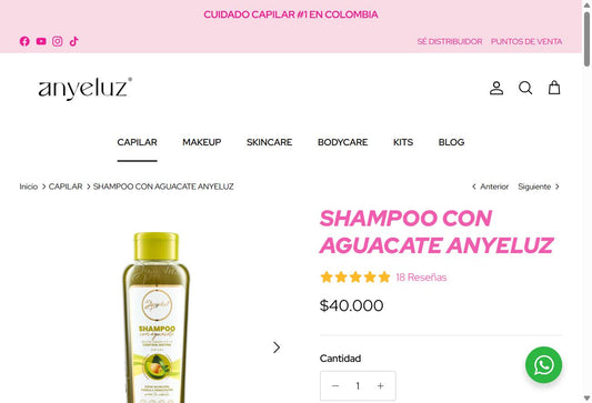 Shampoo con Aguacate Anyeluz