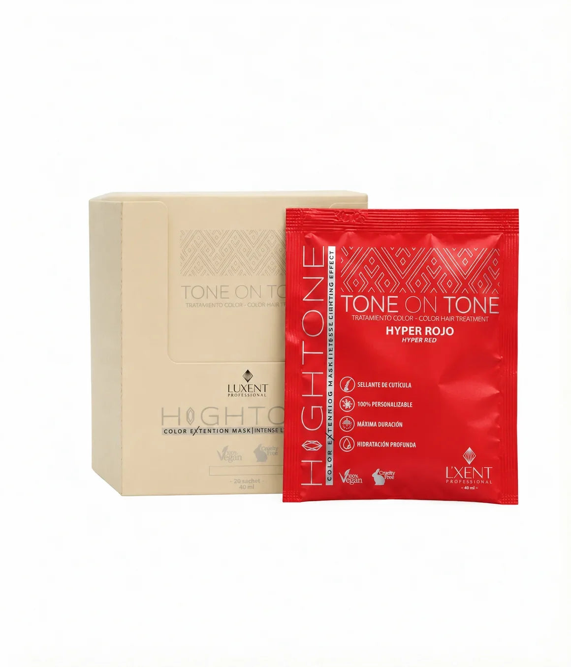 Mascarilla de Color Hightone Rojo Luxent Sobre