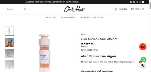 Miel Capilar con Argan Click Hair