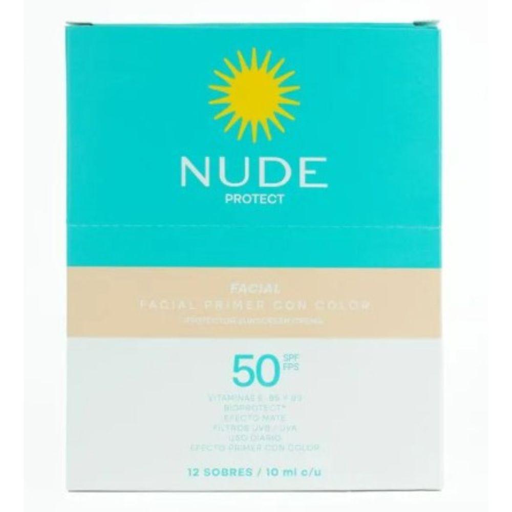 Protector Solar Facial Nude con Color SPF 50 Sobre 10 ml