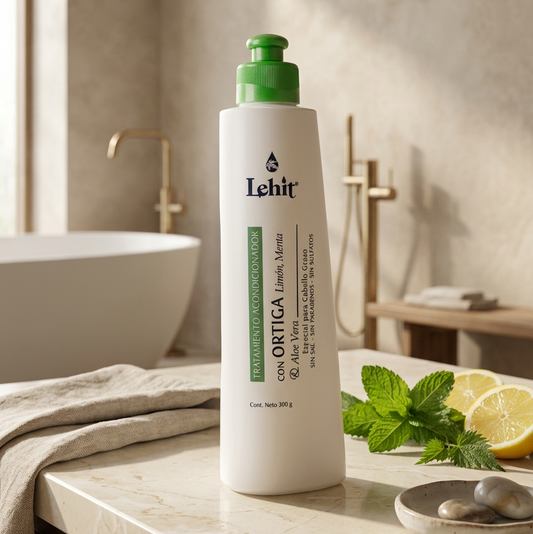Tratamiento Acondicionador Ortiga, Limón y Menta Lehit x 300 g