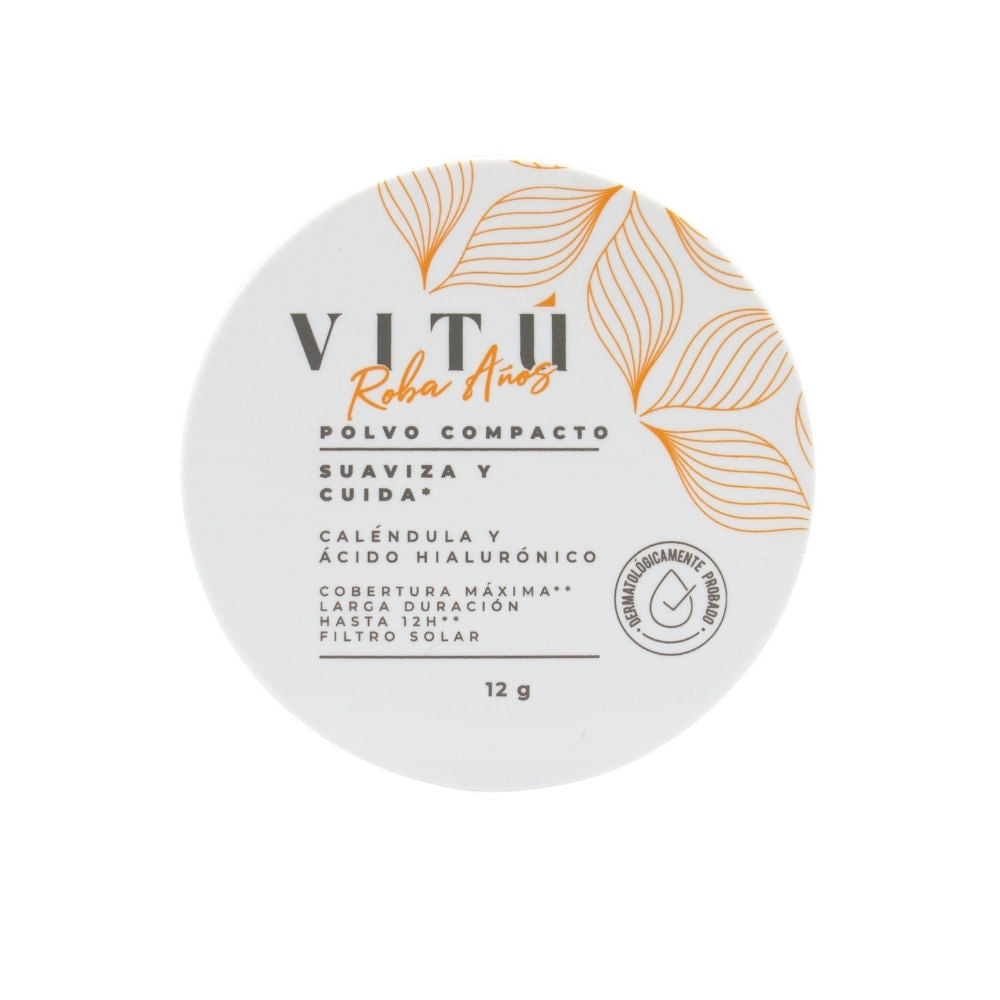 Polvo Compacto Vitú Caléndula y Ácido Hialurónico #2 Avellana 12 g