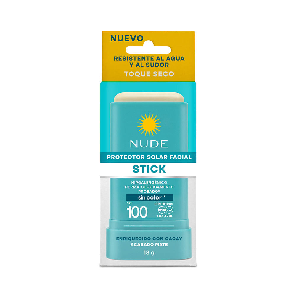 Protector Solar Facial Nude en Barra sin Color SPF 100 18 g
